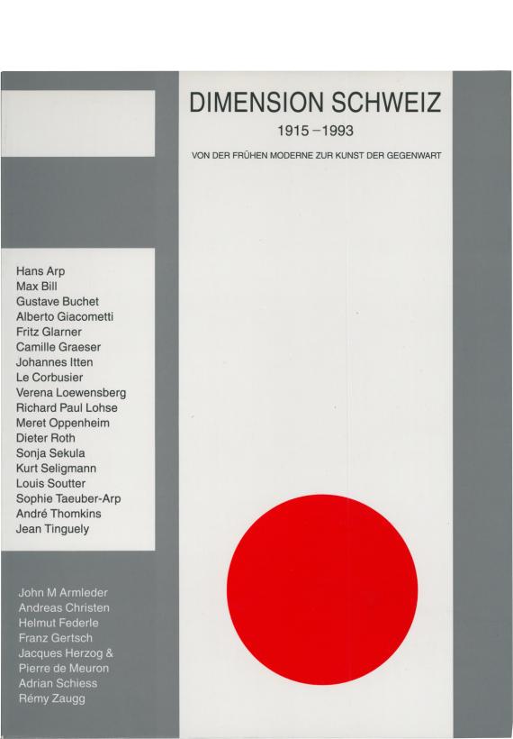 Dimension Schweiz 1915 – 1993. Von der frühen Moderne zur Kunst der Gegenwart. Von Arp bis Tinguely; mit: John M. Armleder, Andreas Christen, Helmut Federle, Franz Gertsch, Jacques Herzog & Pierre de Meuron, Adrian Schiess und Rémy Zaugg